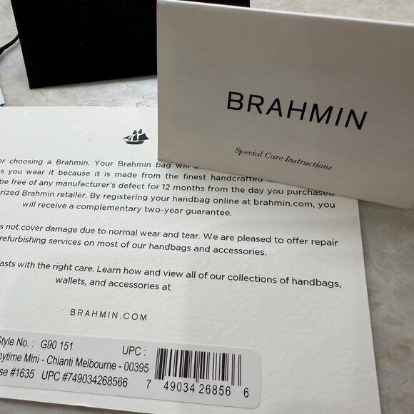 BRAHMIN Anytime Mini Shoulder Bag, Melbourne Leather in Chianti NWT - Picture 7 of 9